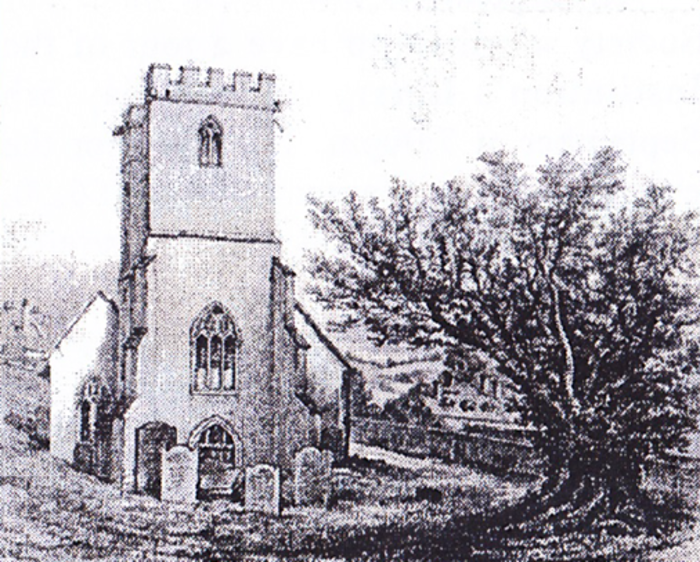 The Heavitree Yew alongside the old church