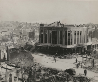 Wartime destruction in Exeter city centre